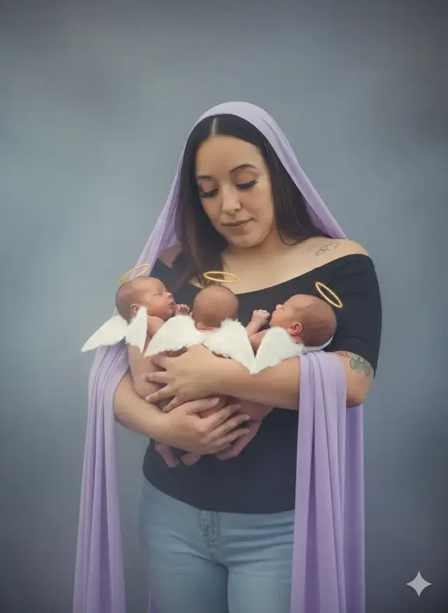 I can't believe this is from gemini 🥺October is pregnancy & infant loss awareness month, so I had to create this picture for my babies. I would do anything to have you guys here with me. My sweet angels, mommy will always hold you close to my heart ❤️ #miscarriageawareness #geminiai #miscarriage #griefjourney #pregnancyloss 