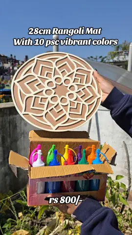 28cm rangoli mat with 10 psc colors rs 800 only Order easily from website: www.moosto.com  Call/whatsapp: 980-2347626  insta: moosto_com  #foryoupage #rangoliarts #tiharaayo #goviral #moosto 