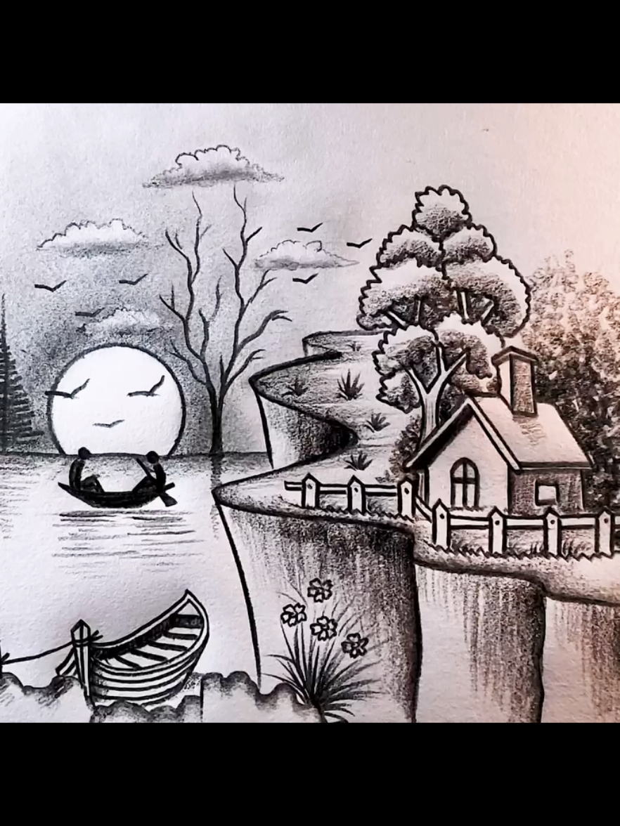 let's draw 3d mountains drawing scenery for beginners  . . . #draw #drawing #usatiktok🇺🇸 #artistoftiktok #drawingtutorial 