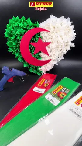 🇩🇿 Une belle idée d’activité à faire avec les enfants pour le 1er Novembre. Réalisez un cœur aux couleurs de l’Algérie avec du papier crépon 🤍❤️💚 👉🏻 Le papier crépon est disponible chez Techno Bejaia en plusieurs couleurs. 🚚Livraison disponible 58 wilayas. 📍Edimco-Bejaia (derrière l’arrêt de bus qui mène vers Iheddaden). 📱05 50 79 82 64. #Techno #DIY #tuto #1novembre #dz 