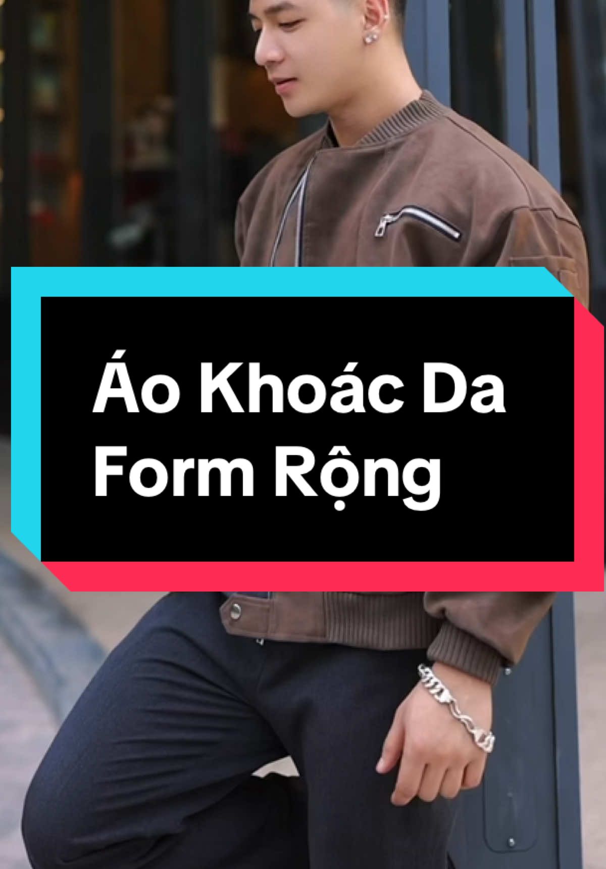 Áo khoác da form rộng hàn quốc #aokhoacda #aokhoacnam 