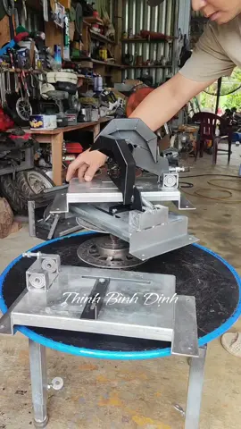 bàn cưa mini, chuyển đổi máy mài thành cưa bàn 