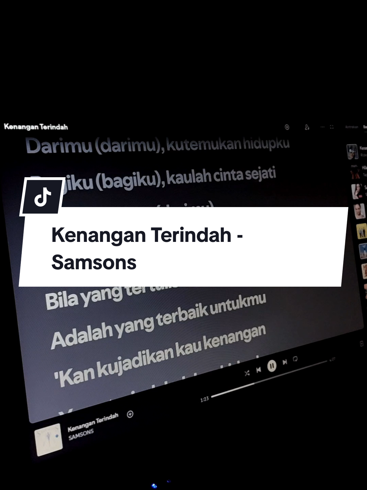 Kenangan Terindah - Samsons  #Liriklagu #kenanganterindah #samsons #spotify 