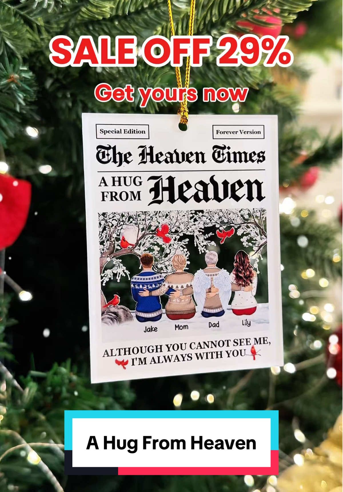 For the quiet moments you ache for their embrace. This is their answer, shining back at you 🥺💫 #macorner #ornament #memorialgift #hugfromheaven