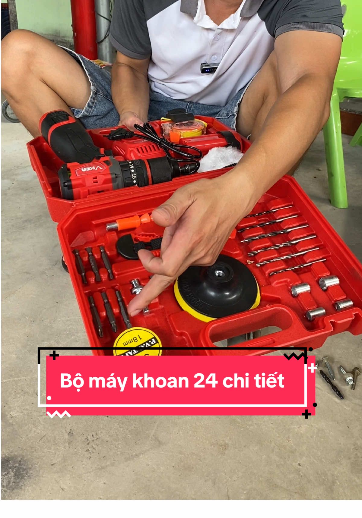 Bộ máy khoan 24 chi tiết#maykhoan #maykhoanpin #maykhoancamtay 