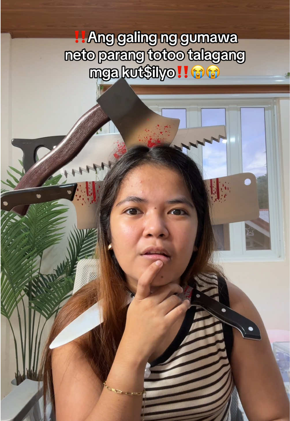 Ang galeng parang totoo eh!😭 #halloweencostume #halloween #halloweenprops #spookyseason 