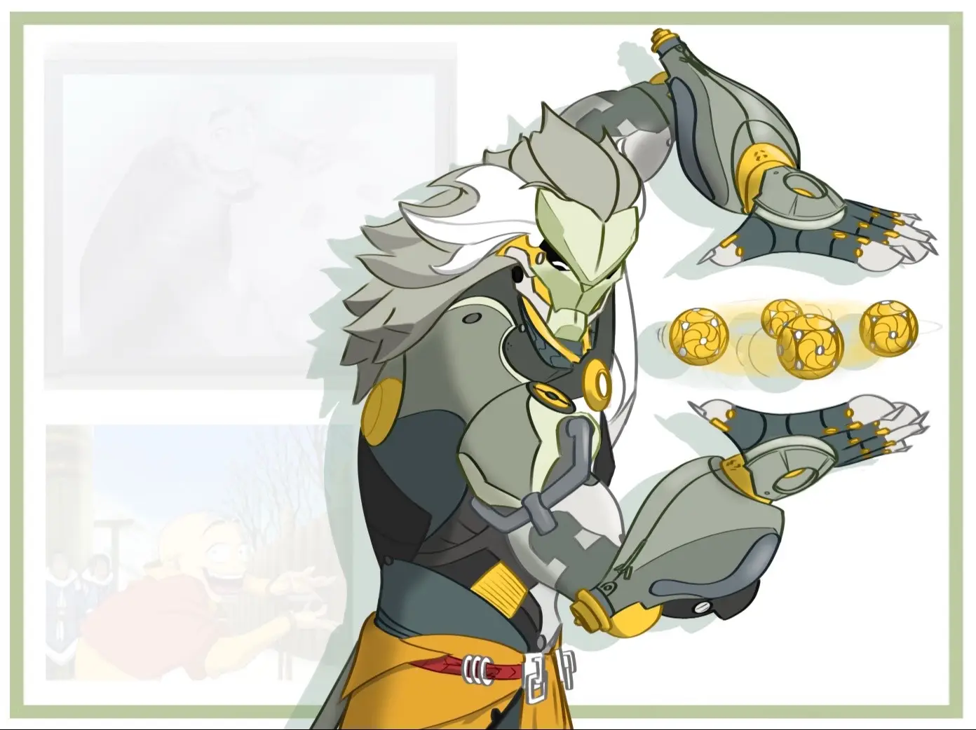 When Banyue was first revealed, you bet everyone went wild over this robotic man and made cool as heck arts of him, and when I finally got inspired enough, I finally got to drawing him, but I went “hmm, he looks kinda playful and gives off a “monk who keeps the peace” vibes somehow” which is when I ultimately thought of how I wanted to draw him! Being silly :D #zenlesszonezero #zzz #banyue #foryoupage #fyp 