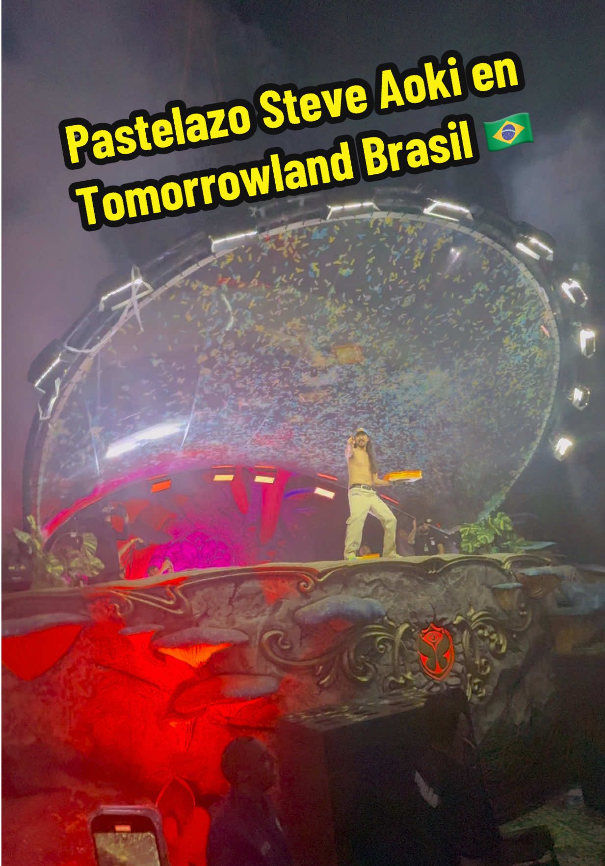 Pastelazo de Steve Aoki en Tomorrowland Brasil 2025 #SteveAoki #CakeMe #TomorrowlandBrasil #AokiMoment     TortaEnLaCara