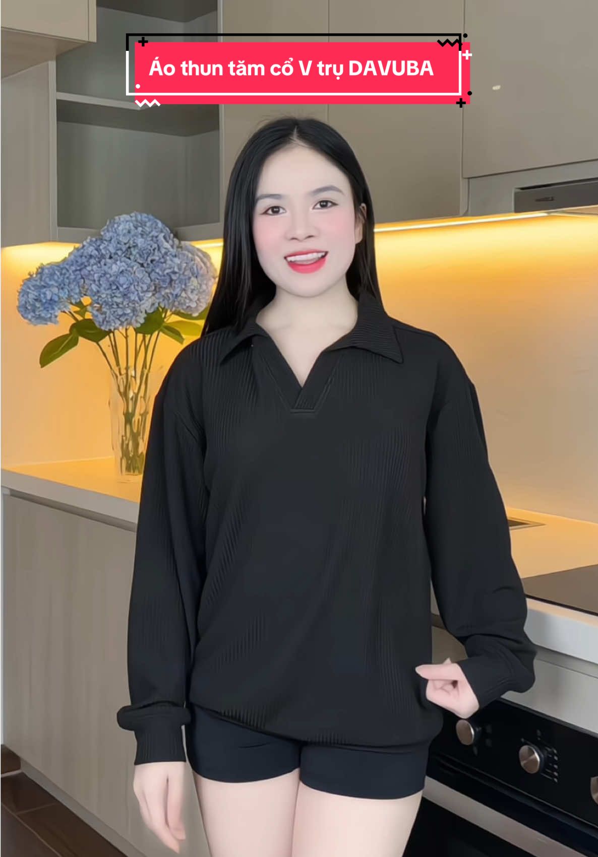 Áo thun tăm cổ V trụ DAVUBA 