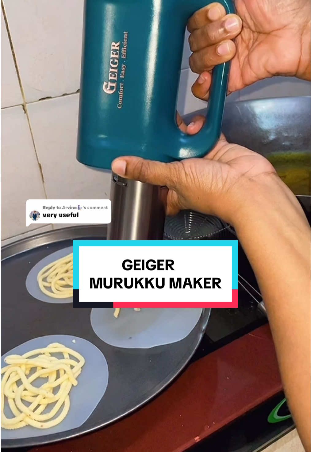 Replying to @Arvinn🧞 No more hand pain while making murukku! GEIGER Murukku Maker - rechargeable & effortless! l #MurukkuLovers #kitchenmusthave #GeigerMurukkuMaker #easycooking #affiliatemarketing 