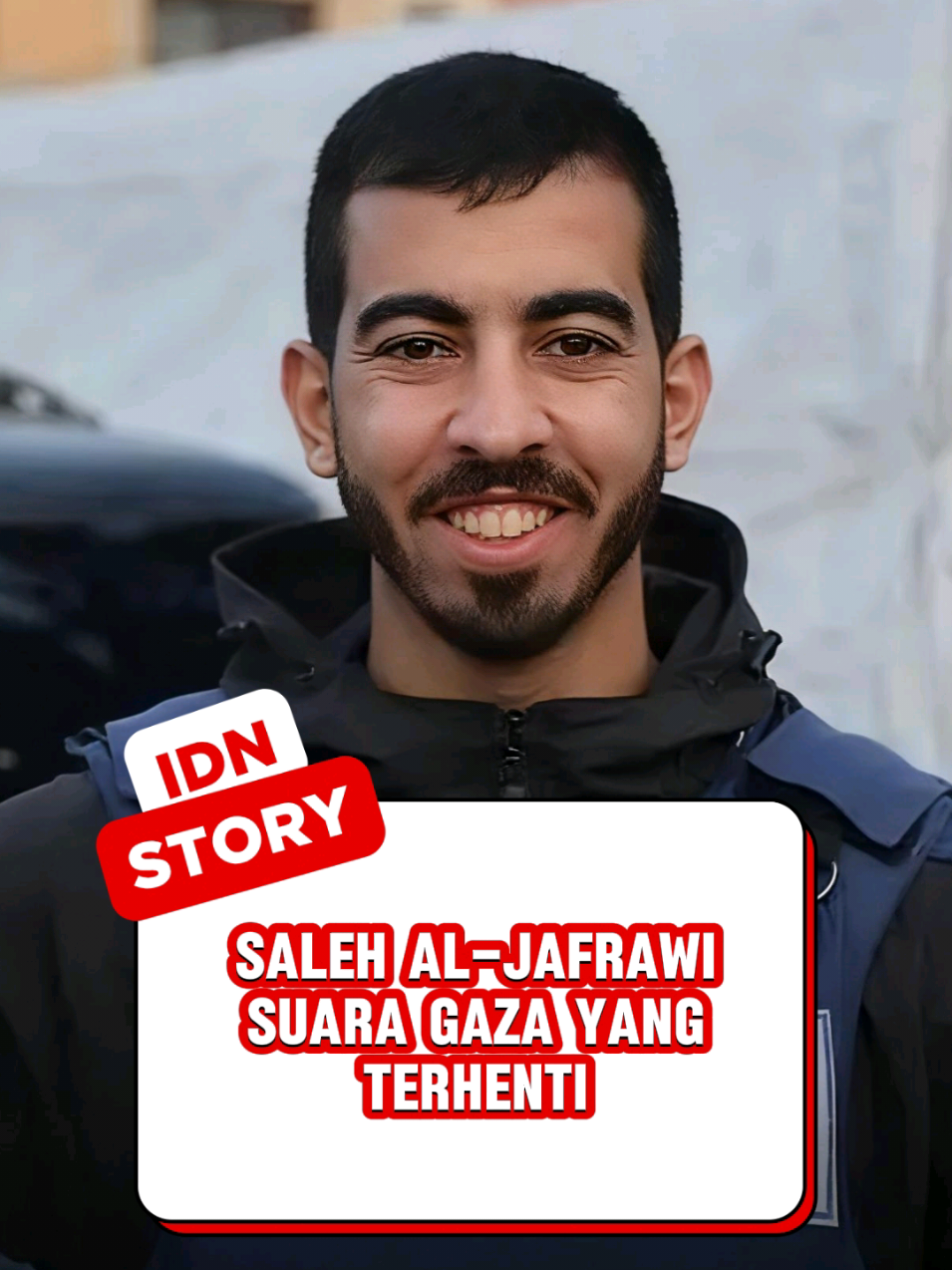 Saleh Aljafarawi meninggal saat melakukan tugasnya: menyampaikan cerita Gaza ke dunia. Teruskan suaranya, jangan biarkan perjuangan jurnalis Gaza hilang begitu saja - - - #saleh_aljafarawi #freepalestine #freegaza #jurnalist #fyp 