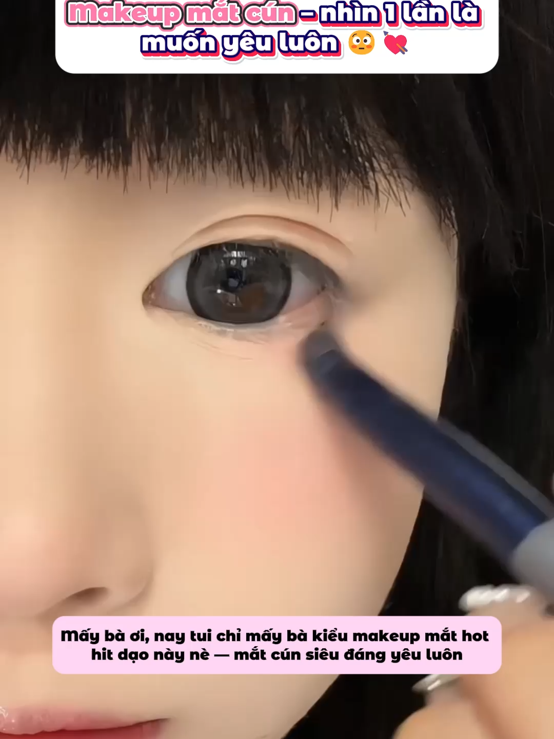 Makeup mắt cún nhìn mún iu lun #xuhuong #sangtao #viral #meomeomakeup #lamdepkhongkho