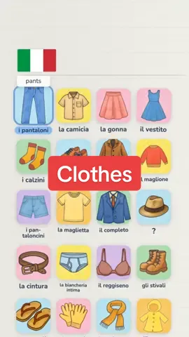 🇮🇹More clothes in Italian.