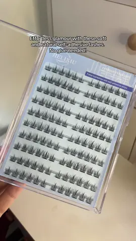 Jielixiu self-adhesive false eyelashes. Ready for a quick, comfortable, and natural lash boost! na!! #clusterlashes #jielixiulashes #gluefreeeyelashes #eyelashextensions #falseeyelashes 