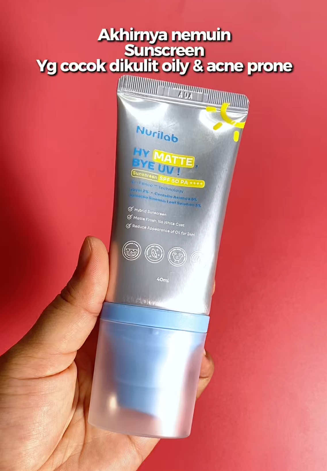 Matte Sunscreen buat oily acne prone skin dari #nurilab 