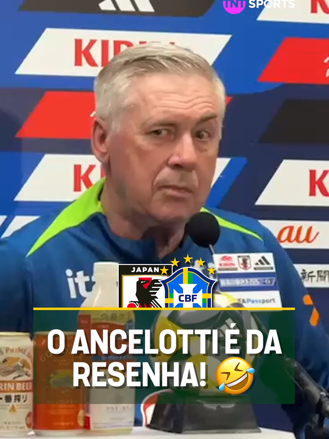 O MISTER ANCELOTTI TÁ SOLTINHO!! 🤣🤣🇧🇷 Ele gosta da resenha!  O homem sabe que tá famoso no Japão!  #SeleçãoBrasileira #FutebolBrasileiro