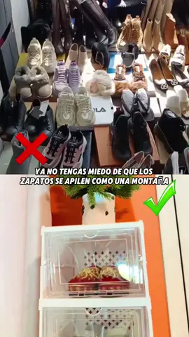 Caja de zapatos plegable, no requiere instalación, fácil de almacenar, ahorra espacio, vale la pena comprarla👍👍 #zapatos#zapatillas#organizador#muebles#casa#hogar#fyppp#trend