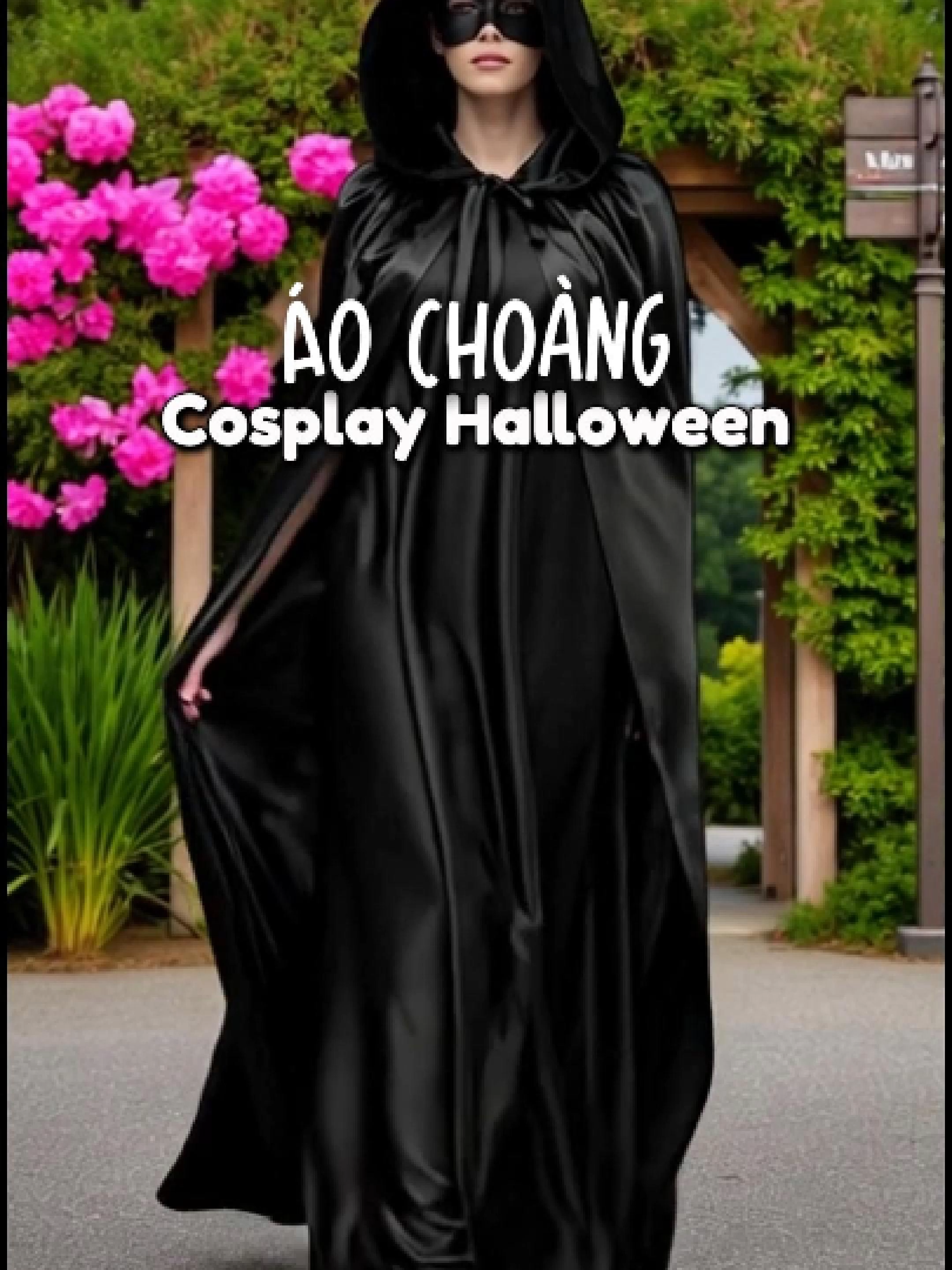 Mã 108 - 109 | Halloween áo choàng áo choàng cosplay màu đen bóng phù thủy