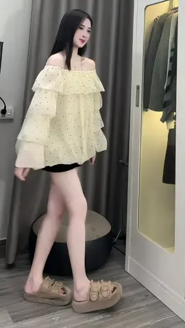 Váy babydoll trễ vai form bí bồng #thoitrangnu #xuhuongtiktok 