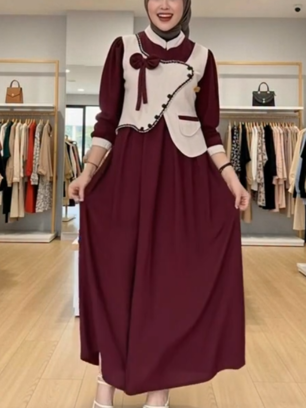 rekomendasi knit gamis wanita terbaru 2025 #promoguncang1010  #gamis #outfit #fyp #bajucewek 