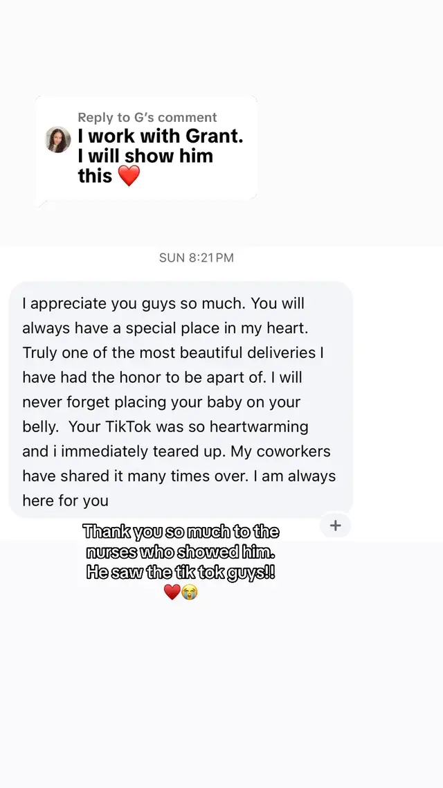 Replying to @G thank you to the nurses who showed Grant the tik tok I made 🥺♥️ when I nominated him for a daisy I was so happy the day he got recognized. I took screenshots and shared them everywhere so everyone knew how great he was. Today, there are hundreds of thousands of people who now know about Grant and how caring he is for his patients. Mission accomplished ♥️ #nursesoftiktok #update #daisyaward #daisyawardwinner #stillbornawarness 