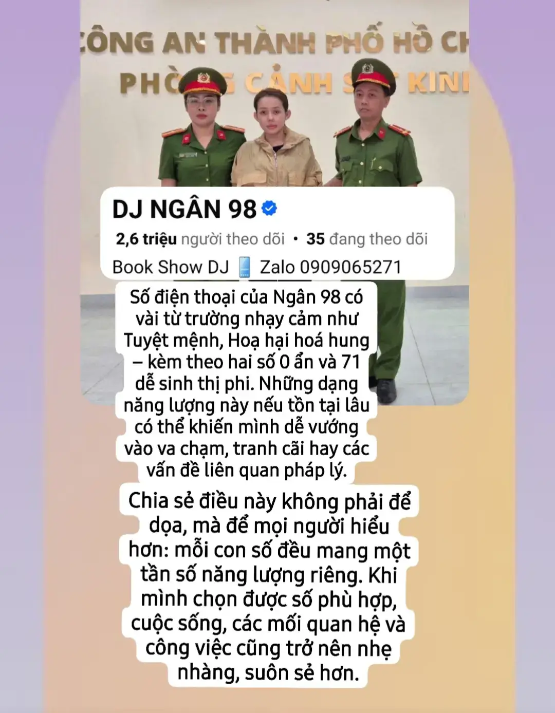 Năm 9 thế giới – giai đoạn năng lượng phản hồi rất nhanh. Ai đang đi sai hướng, lệch năng lượng… sẽ thấy “quả” đến gần như tức thì. Trường hợp của Ngân 98 là ví dụ rõ. Số điện thoại của cô ấy mang nhiều từ trường nhạy như Tuyệt mệnh, Hoạ hại hoá hung – cùng hai số 0 ẩn và 71 thị phi. Những tần số này dễ kéo theo va chạm, tranh cãi, thậm chí dính đến pháp lý nếu không cân bằng lại. Mình chia sẻ không phải để phán xét, mà để mọi người hiểu: mỗi con số đều có năng lượng riêng. Khi năng lượng số và năng lượng người không hòa hợp, mọi thứ xung quanh sẽ phản chiếu ra ngay. Chọn đúng tần số phù hợp không chỉ để “đẹp số”, mà còn giúp mình giữ bình an trong lời nói, mối quan hệ và hành trình sống. #nănglượngsố  #LuậnSim  #xuhuongtiktok 