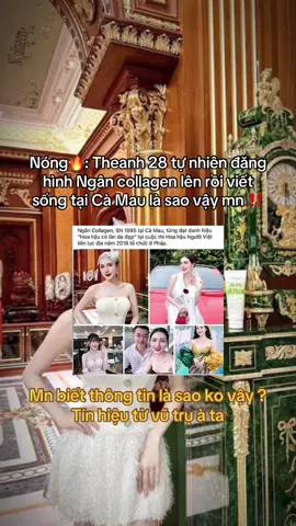 #CapCut Nóng🔥: Theanh 28 tự nhiên đăng hình Ngân collagen lên rồi viết sống tại Cà Mau là sao vậy mn ‼️#tinchinh24h #xuhuongtiktok 