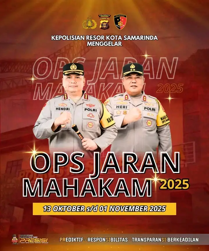 OPS Jaran Mahakam operasi kepolisian yang diadakan oleh Polresta Samarinda...razia dimulai Tanggal 13  Oktober s/d  01 november 2025, dengan fokus utama menekan angka kejahatan konvensional, terutama pencurian kendaraan bermotor (curanmor) dan pencurian dengan pemberatan (curat) di wilayah Samarinda   Mohon untuk warga masyarakat Samarinda Harap surat kendaraan di lengkapi saat berkendara #berita  #operasi  #patuhilalulintas  #operasimahakam2025  @Infosamarinda  @Kabarsamarinda_official 