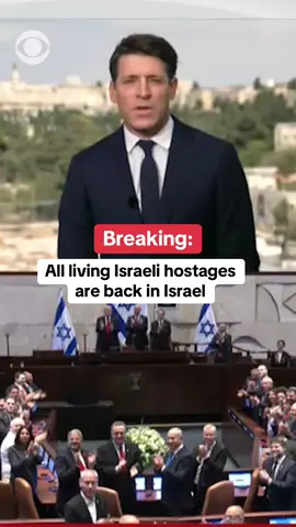 All 20 remaining living Israeli hostages have been returned to Israel after being freed by Hamas in the Gaza Strip, Israel's military said Monday. Israel also began to release 2,000 Palestinian prisoners in exchange, as agreed in the peace plan brokered by President Trump. They include 250 Palestinians serving life sentences and about 1,700 others detained by Israel since the Oct. 7, 2023 Hamas attack.