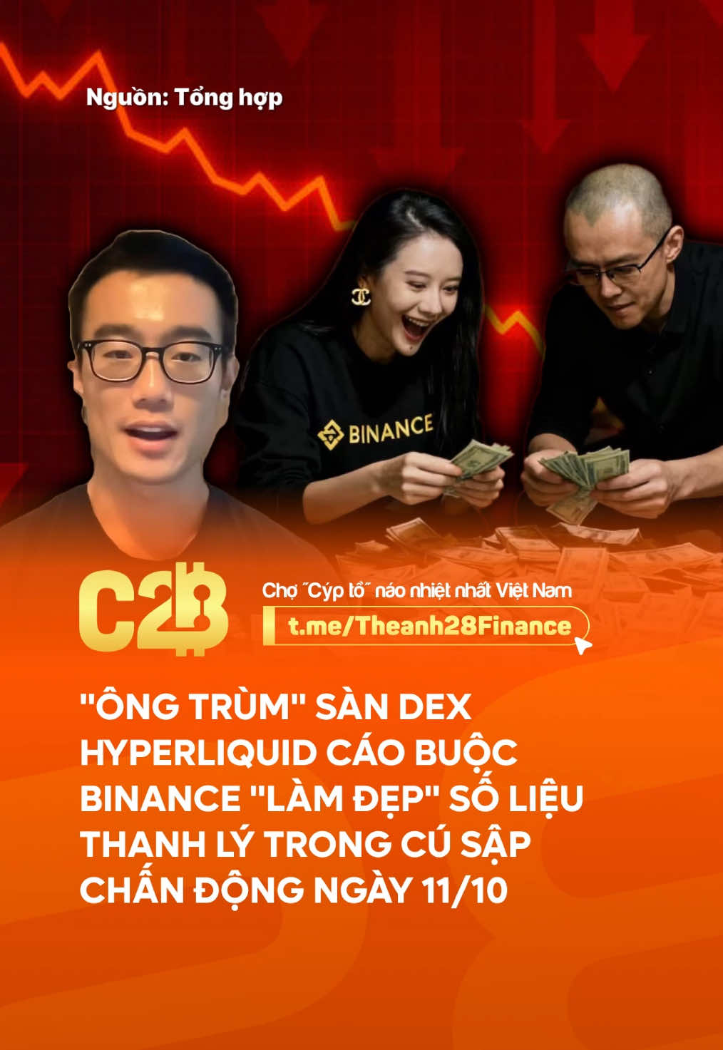 Sàn số 1 thế giới Binance mà thanh lý ít thế thôi ư? 🤣 #coin28 #binance #hyperliquid #cex #dex #cz #yihe 