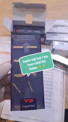 PROMOOOO‼️🔥 insert potong grooving YG1 untuk material : 1. Baja 2. Stainless Steel 3. Cast Iron/Baja Tuang 4. Super alloy #mesinbubut #cnc 