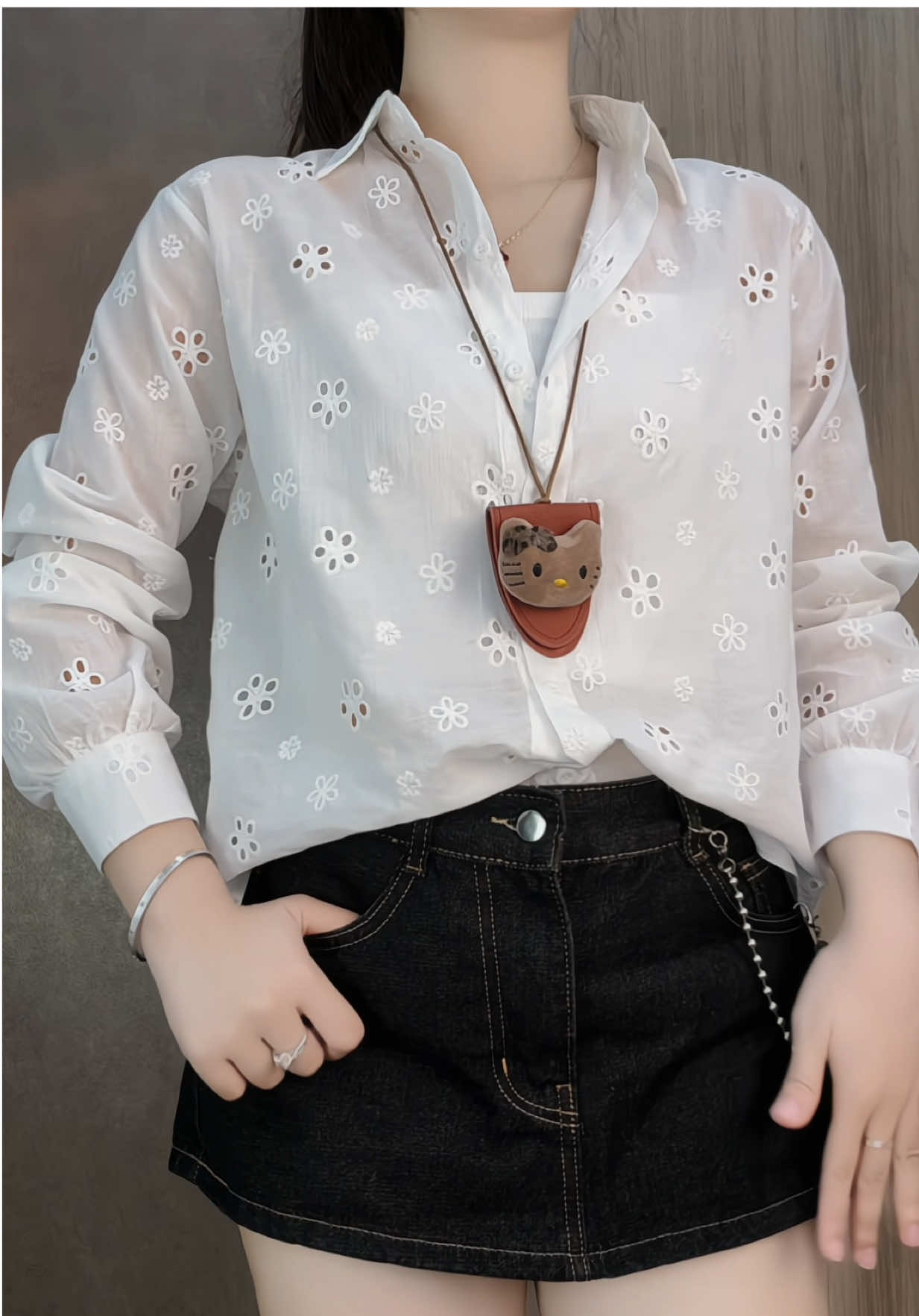 Áo somi thêu hoa tặng kèm áo 2 dây #thoitrangnu 