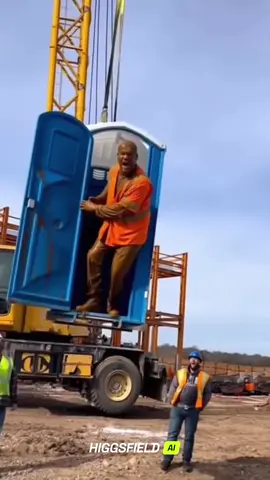 They lifted a portable toilet with their friend inside — instant regret These guys thought it’d be funny to prank their buddy by hoisting the portable toilet with a crane while he was still in it. The result? The toilet tipped, he got covered in… well, everything. Not laughing anymore. #haha #ai #fail #really #funny         
