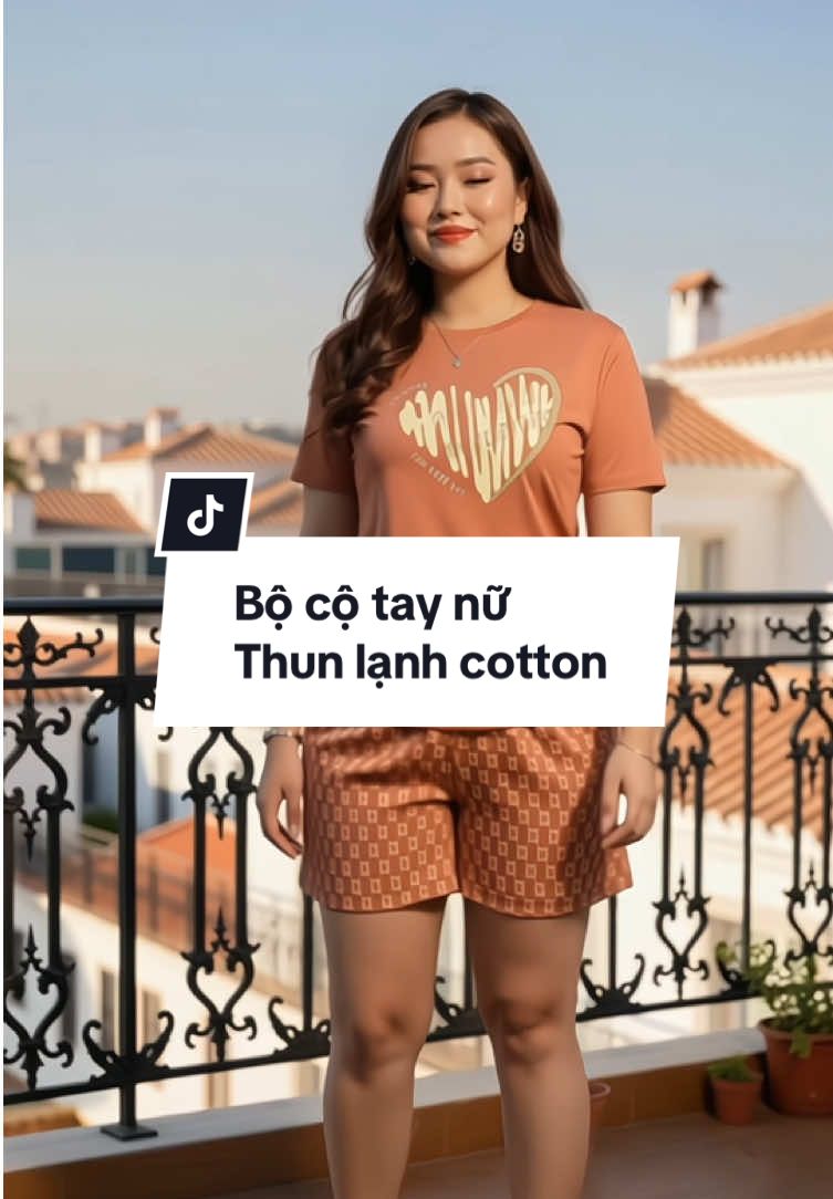 Bộ cộc tay nữ thun lạnh cotton co giãn.thoải mái #thoitrangnu #setdonu #quanaonu#setdoxinh 
