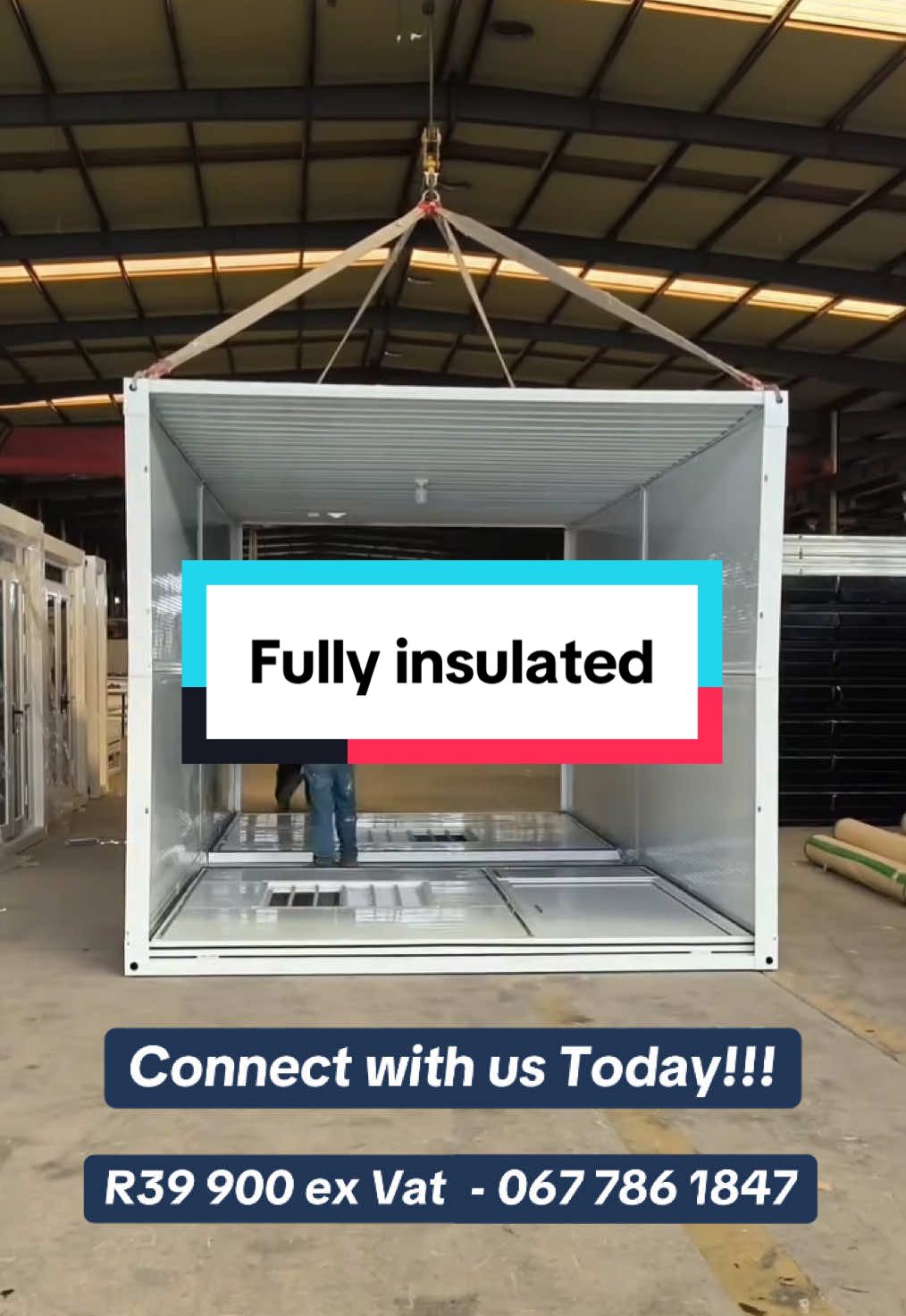 The 2025 Gen-2 Foldables now available — R39,900 ex VAT per unit! 🌱Eco-friendly, plug & play units – perfect for site offices, remote setups, or quick housing.  📐Dimensions include: Size: 5.8m (L) x 2.4m (W) x 2.5m (H) – folds down to 350cm high for easy transportation Each unit includes: ✅ Full electrical system  - 2025 integrated update ✅ Fully Insulated wall panels ✅ 5plug points  ✅ 1 DB Box - CE approved ✅ 1 light switch - SwissSmart ✅ 1 LED Light Bulb ✅ 2 Sliding windows  ✅ 2 burglar guards attached ✅ 2 mosquito netting ✅ 1 industrial security door ✅ 2 Structure Locks ✅ Durable magnesium flooring Smart, efficient & ready to go! WhatsApp +27 67 786 1847 Or dm us for a catalogue🚀.   #fyp #southafrica #foldingcontainer #containerhouse #containerhome 