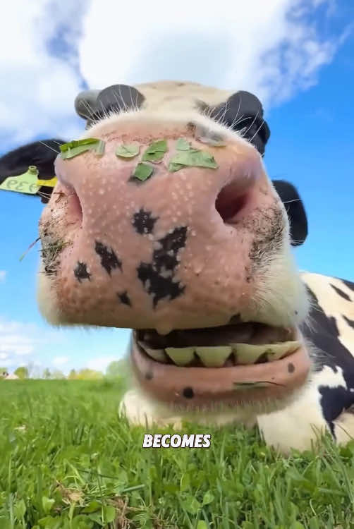 “A cute cow can be as gentle as a well-behaved baby.”#viral #animals #foryou #fyp #cute #tiktok 