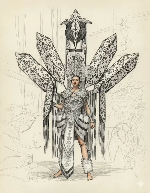 Recreating Miss Grand Malaysia 2025 Viviana Lin Winston's national costume in a sketch. Watch her compete in the National Costume round on the Miss Grand International 2025 stage! The event is live at 7 PM Bangkok time on GrandTV's YouTube channel on 13th October 2025 #borneo  #nationalcostume #missgrandinternational #missgrandmalaysia #vivianalinwinston 