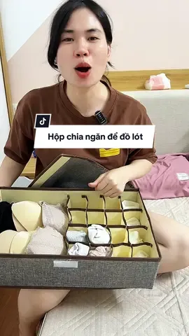 Hộp chia ngăn để đồ lót tiện lắm nha. Lấy đồ cũng đễ nữa. #hopvaidungquanao #hopvaichiangan #hopdungdolot 