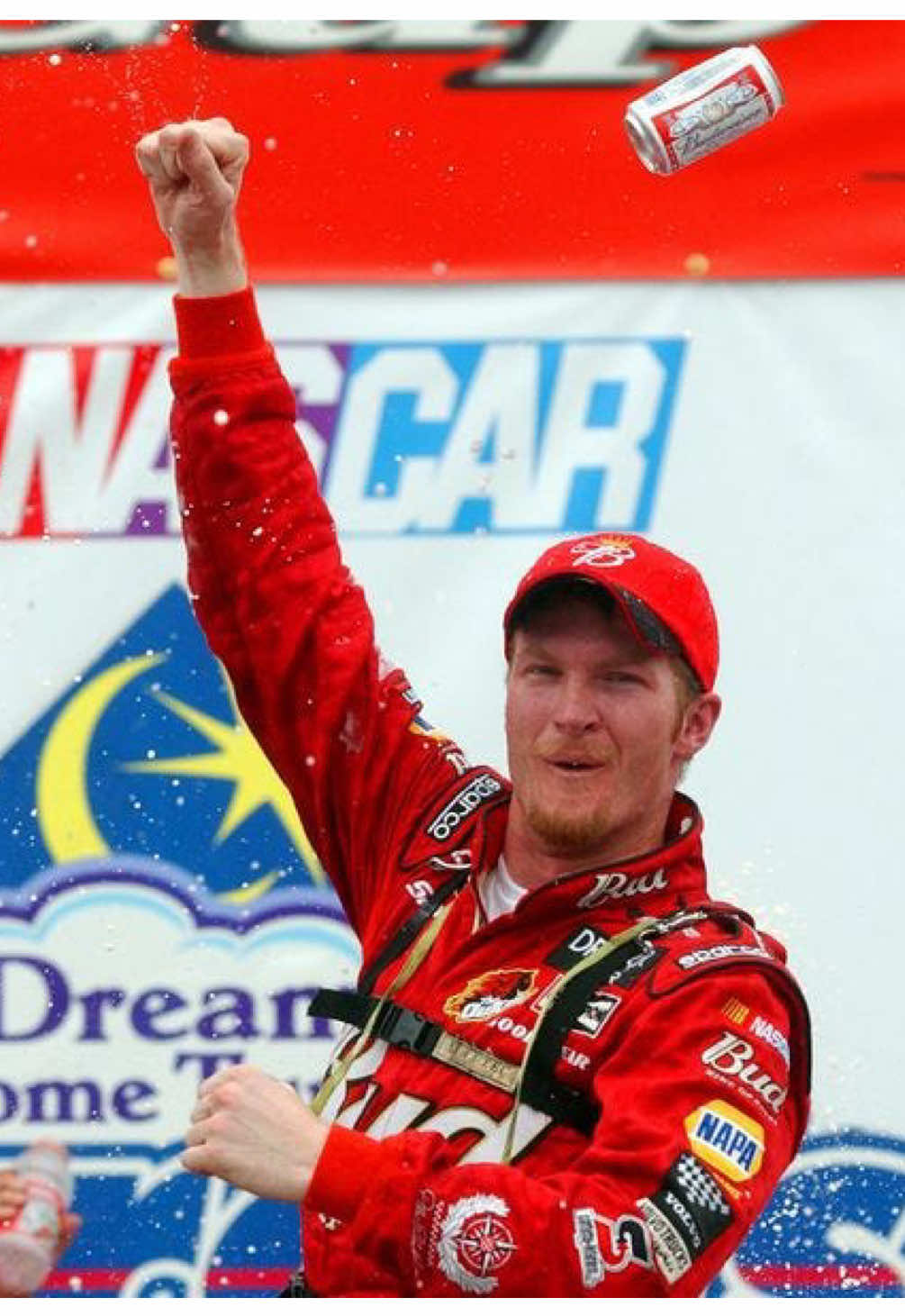 In 2003, Dale Earnhardt Jr scored his 4th straight win at talladega. One of the most iconic moments of all time. #fyp #nascartiktok #nascar #dalejr #talladega 