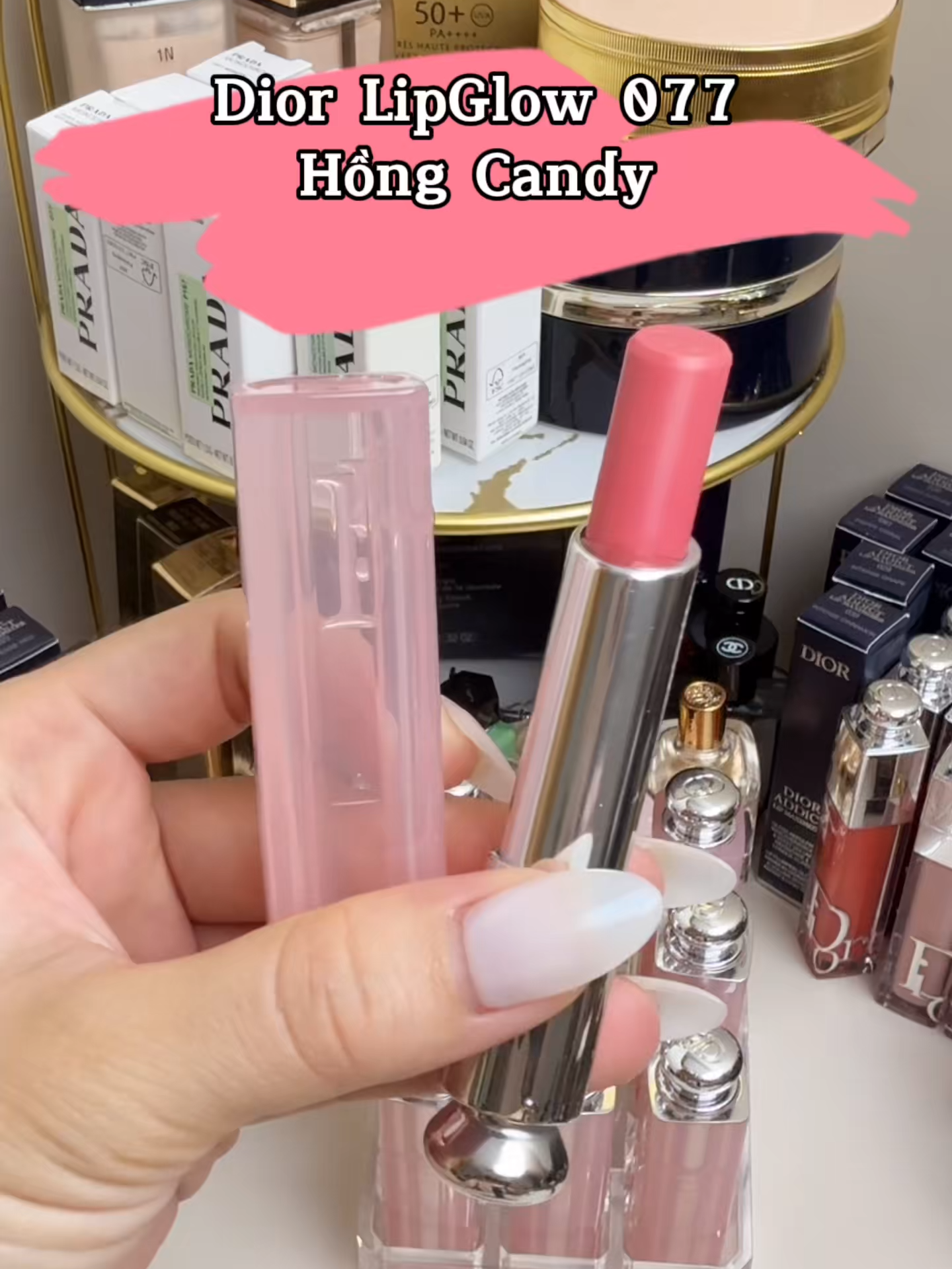 Dior Dưỡng 2025 LipGlow 077 - Hồng Candy #lipstick #makeup #sonmoichinhhang #lipstickchallenge #sonauth #sonmoi #diorlipstick #Dior #diormini
