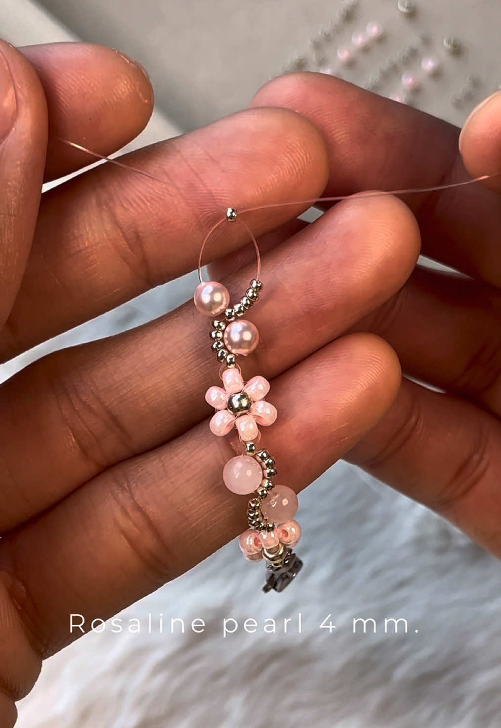 ✨ Rosaline Rose Quartz Bead Bracelet ✨ to forgive, to love again —May love always be with you 🤍  #beads #beadtok #beadedjewelry #rosequartz #handmade 