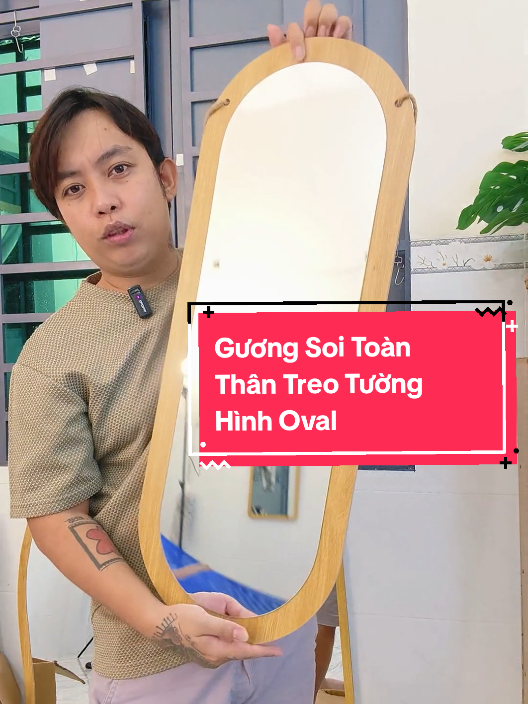 Gương Soi Toàn Thân Treo Tường Hình Oval #guongtreotuong #guongsoitoanthan #guongdecor #xuhuong 