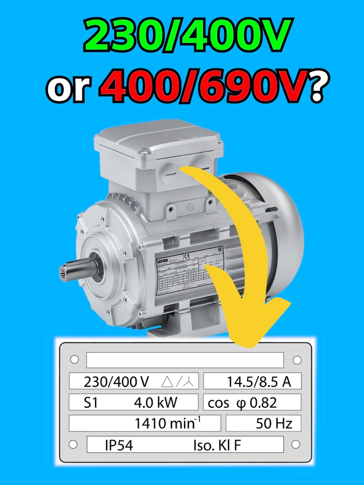 Connect the motor in star or delta 230/400/690V #electric #motor #automation #engineer