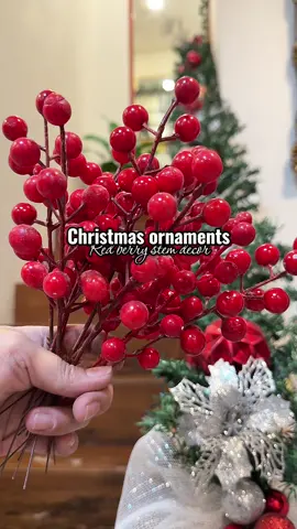 Red Berries stems Christmas Simulated Berry Christmas Decor #redberrychristmasdecor #christmasdecor #christmasornaments #christmas #fyp 