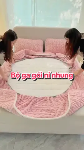 Bộ Ga Gối Nỉ Nhung CoCo #changagoimesoc #bogagoininhung #bedding #changagoi #gagoininhung 