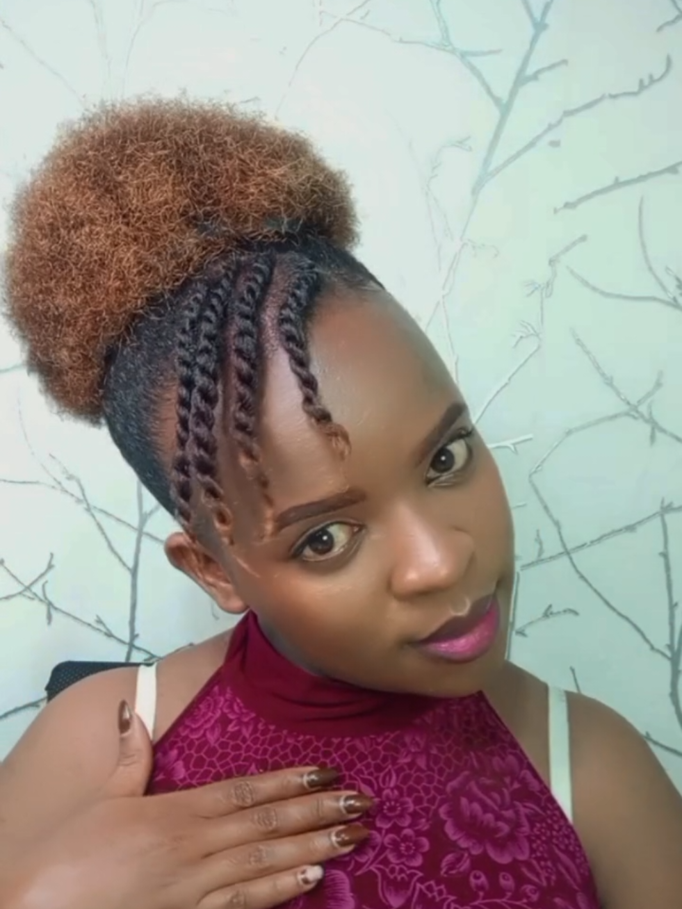 Replying to @user4252240092216  Updo hairstyle for natural hair using aunt Jackie's flaxseed curling gel