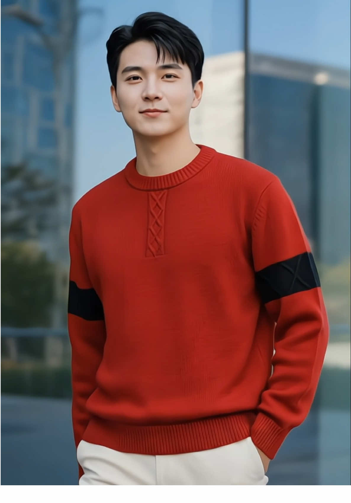 Áo len nam kẻ viền cánh tay cổ tròn-chất len lông cừu cao cấp mềm mại -phong cách Hàn Quốc #aolen #aolennam 