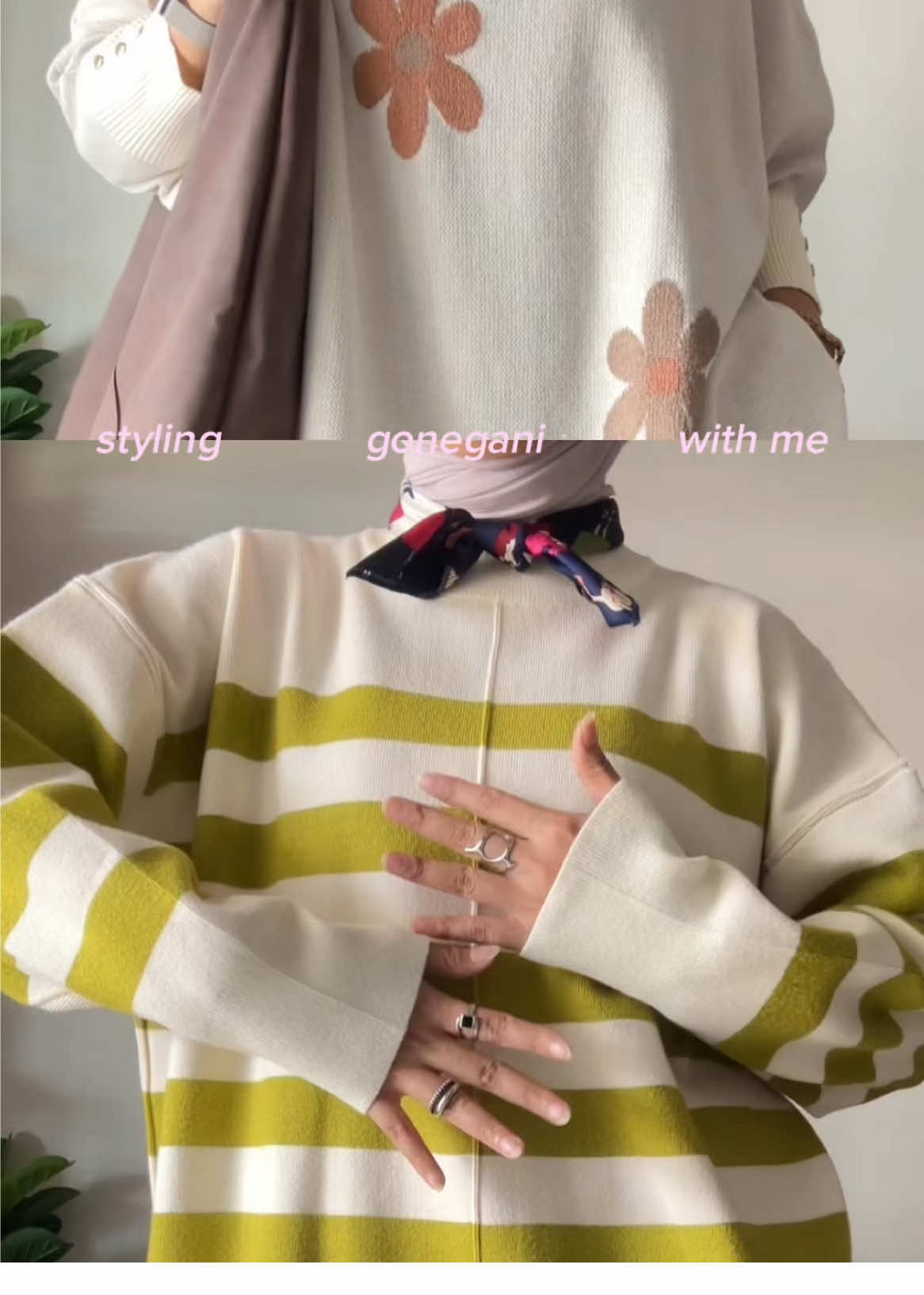 styling sweater gonegani with me 👀🫶 #sweater #knitwear #simpleoutfit #gonegani 