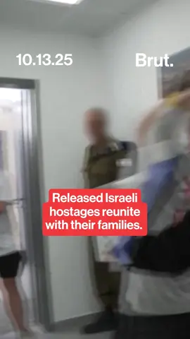 Videos released Monday October 13 by the Israeli army and families showed Israeli hostages reuniting with their loved ones after being freed. The footage captured tearful and emotional embraces as families celebrated the return of their relatives. #Israel #Gaza #hostages #reunion #ceasefire