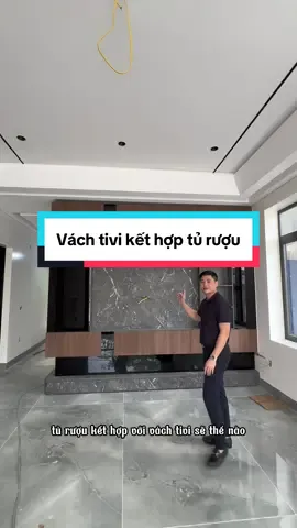 Vách TV kết hợp Tủ Rượu #dinhvanviet #noithat 